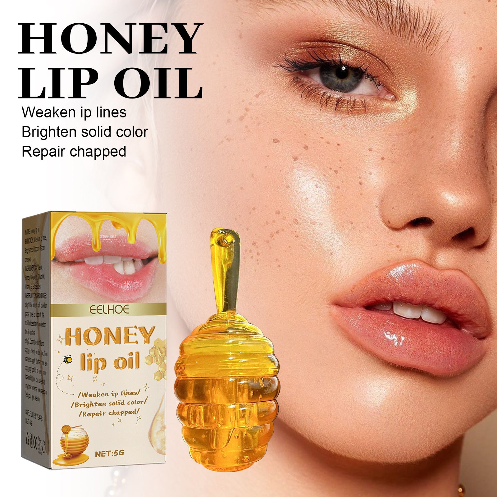 EELHOE Honey Lip Gloss Fade Anti-chapping Peeling Care