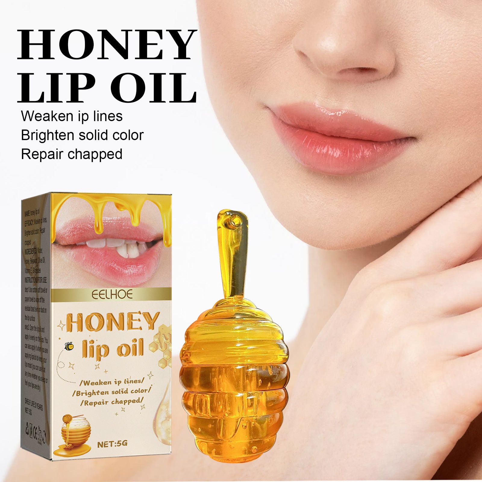 EELHOE Honey Lip Gloss Fade Anti-chapping Peeling Care