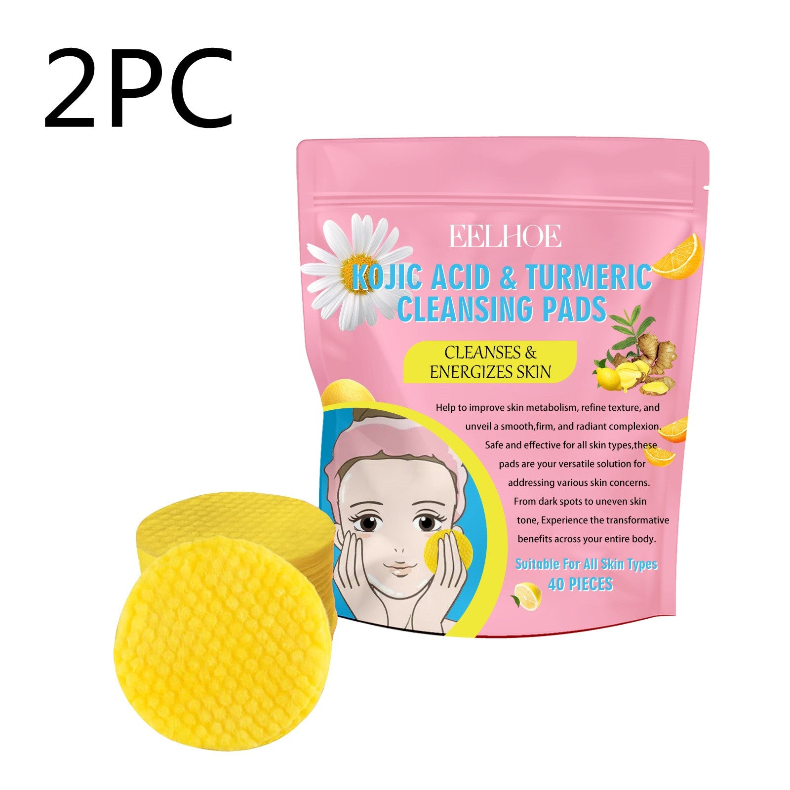 EELHOE Kojic Acid Turmeric Cleansing Pads - Beauty