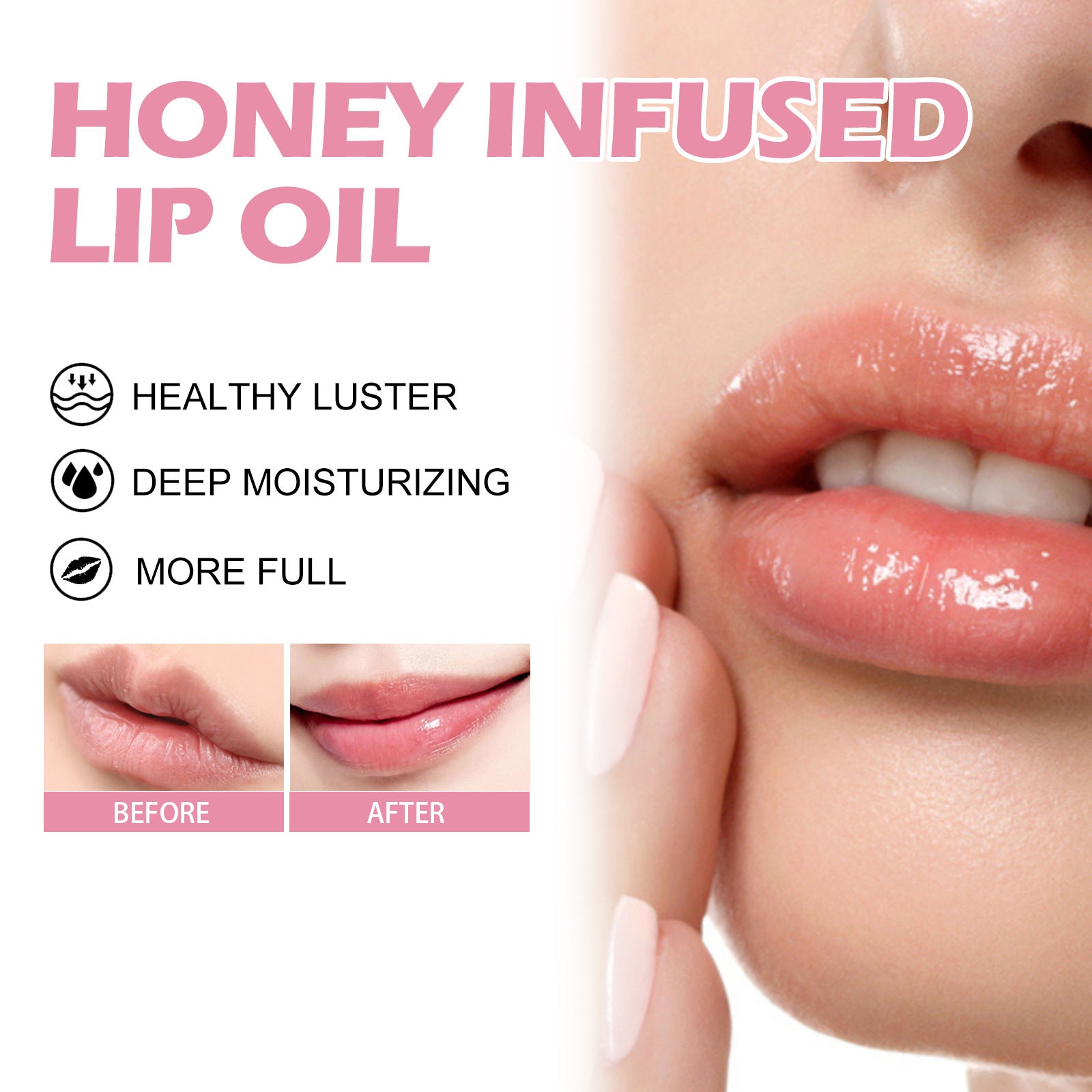 EELHOE Lip gloss Honey Moisturizing Lip Oil Fade Lip Lines