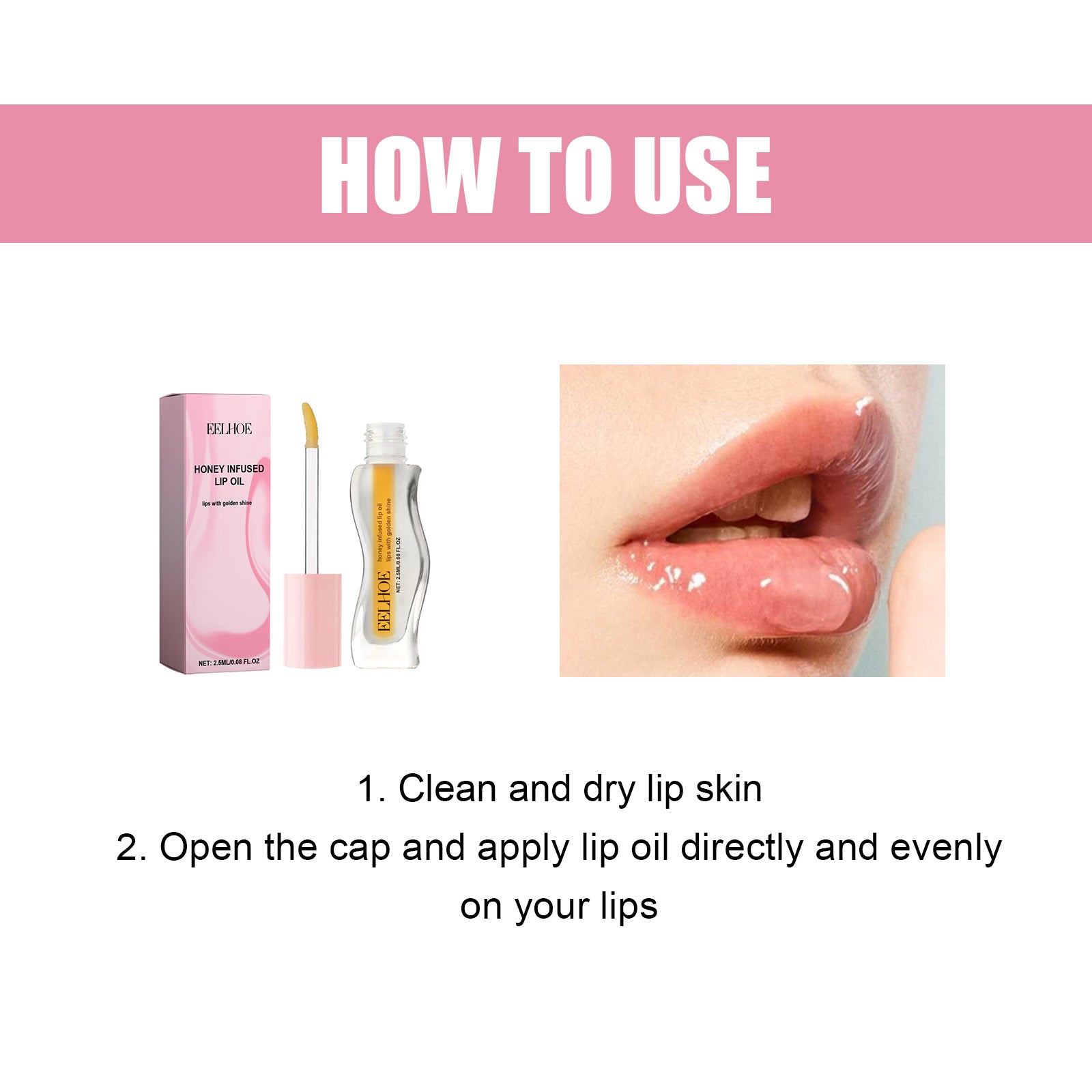 EELHOE Lip gloss Honey Moisturizing Lip Oil Fade Lip Lines