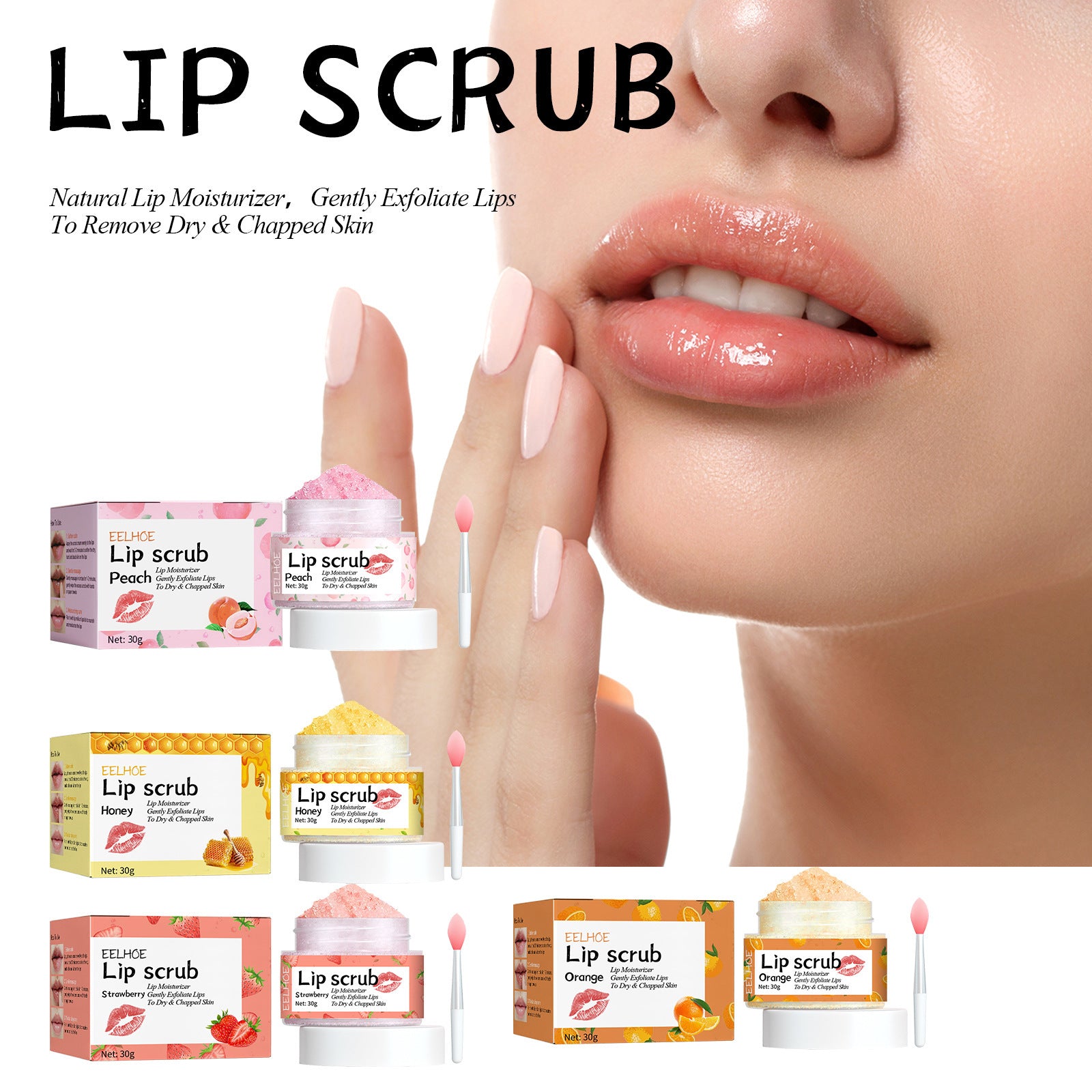 EELHOE Lip Scrub Exfoliating Anti-chapping Moisturizing and nourishing