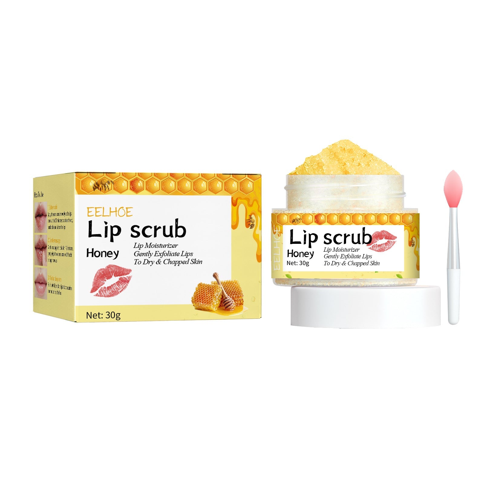 EELHOE Lip Scrub Exfoliating Anti-chapping Moisturizing and nourishing Honey Flavored