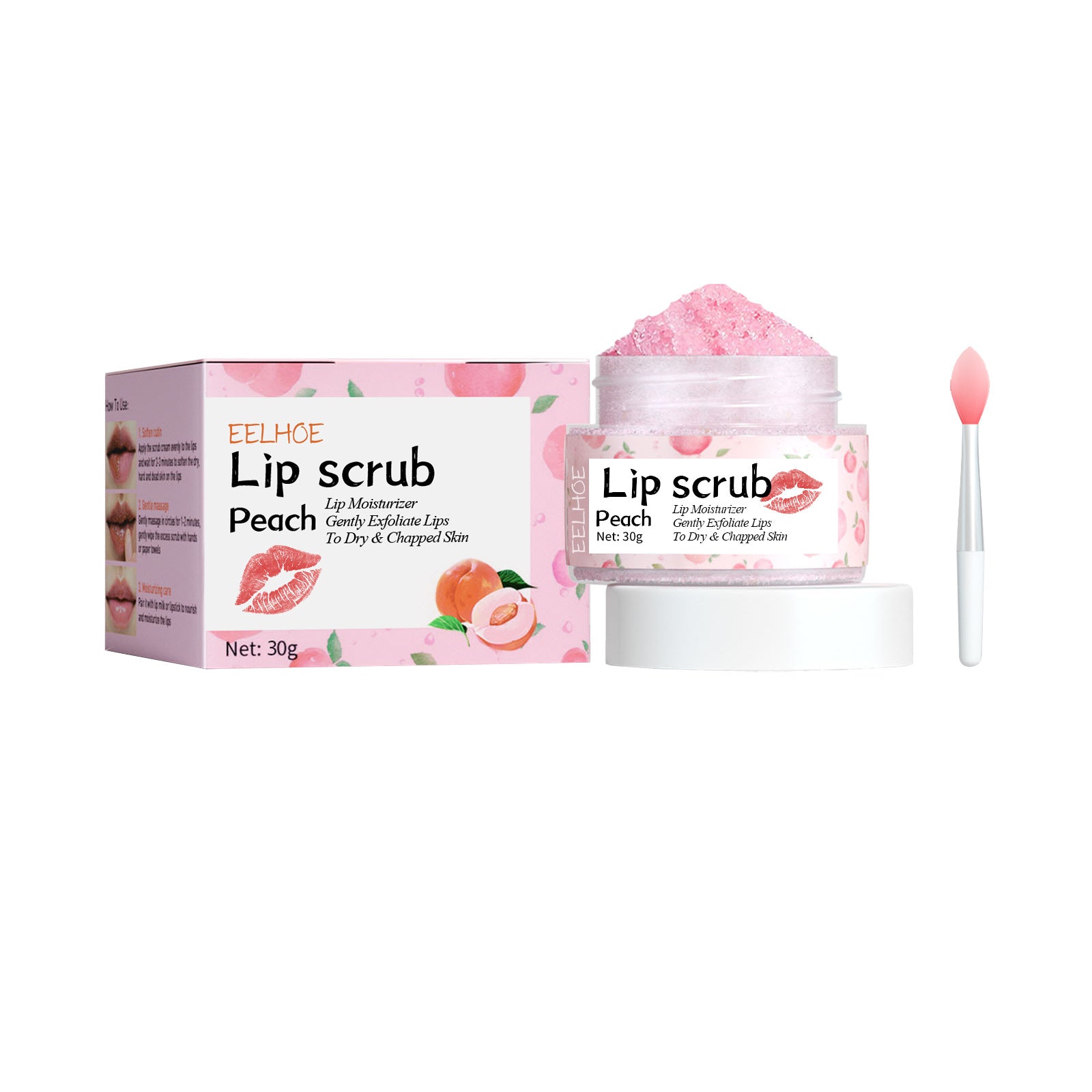 EELHOE Lip Scrub Exfoliating Anti-chapping Moisturizing and nourishing Peach Flavor