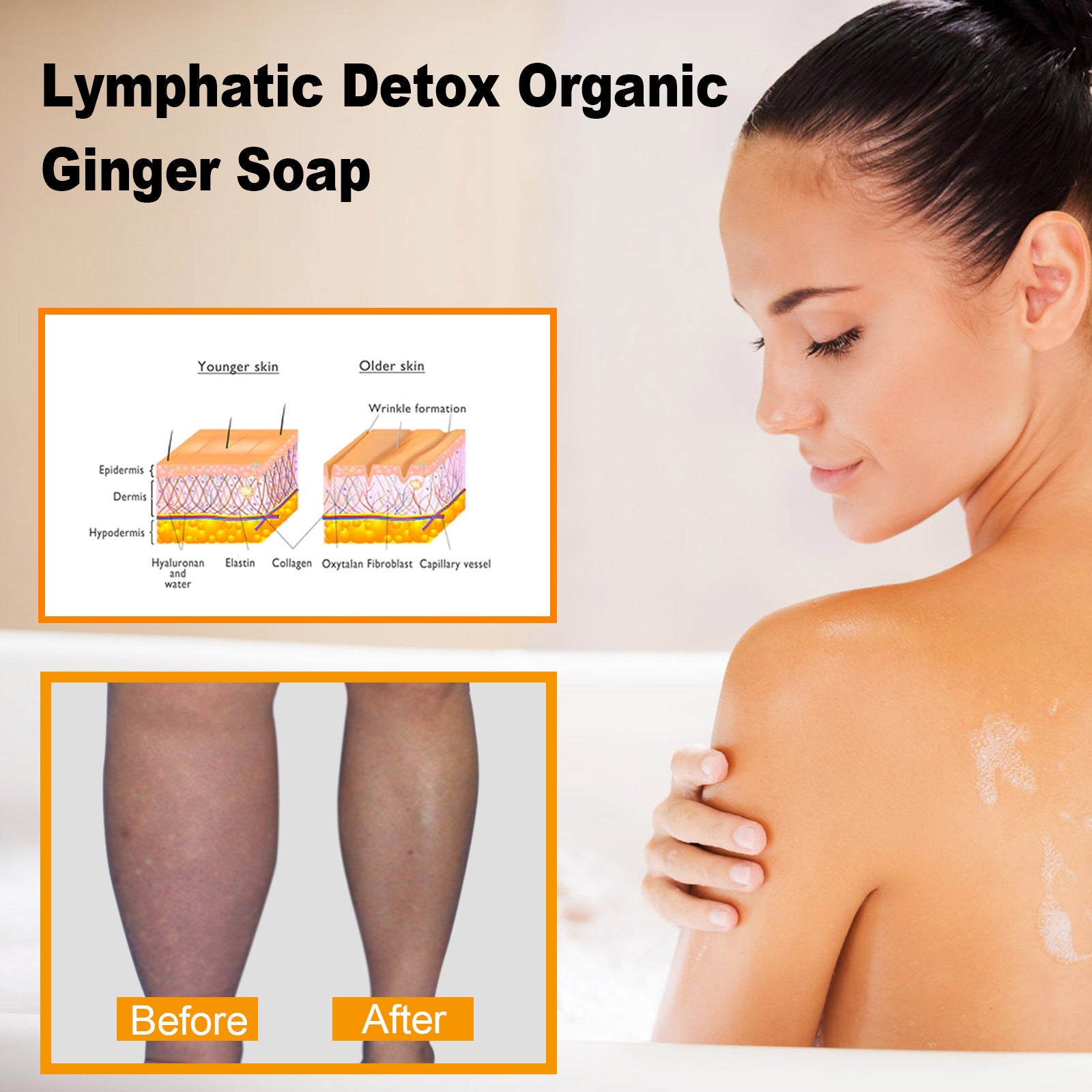 EELHOE Lymphatic Detox Organic Ginger Slimming Soap Cleansing And Blood circulation