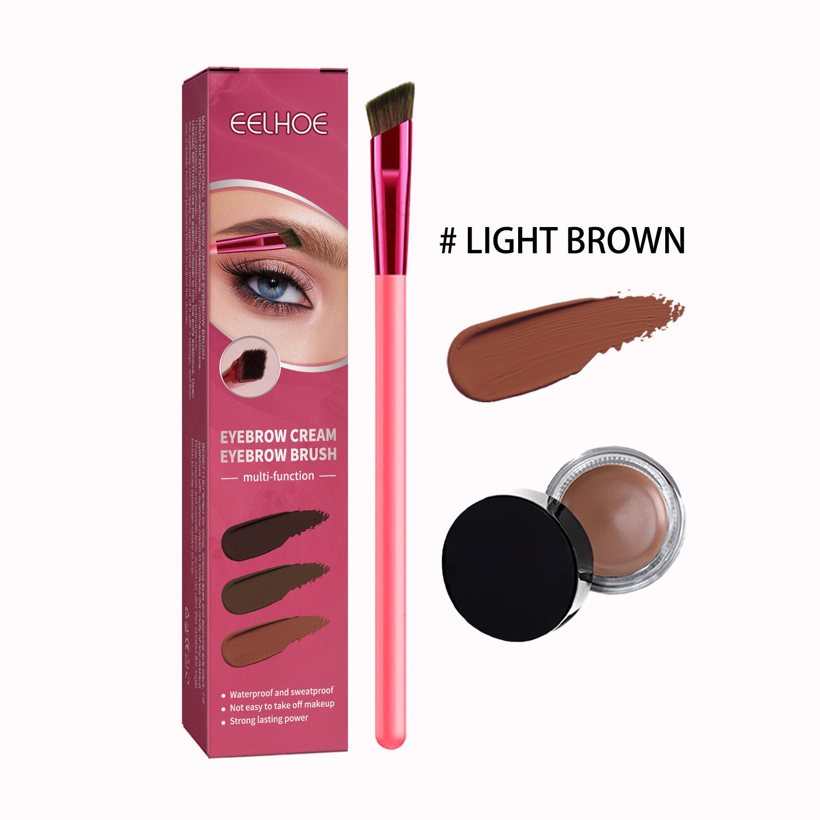 EELHOE Multi-function Wild Eyebrow Brush Set Light Brown