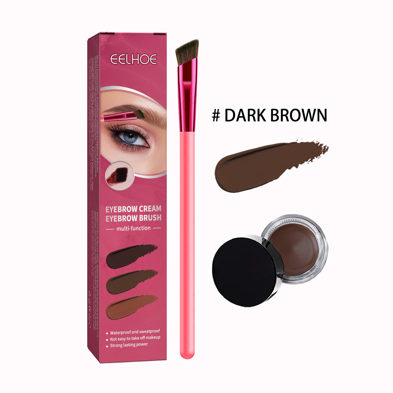 EELHOE Multi-function Wild Eyebrow Brush Set Dark brown