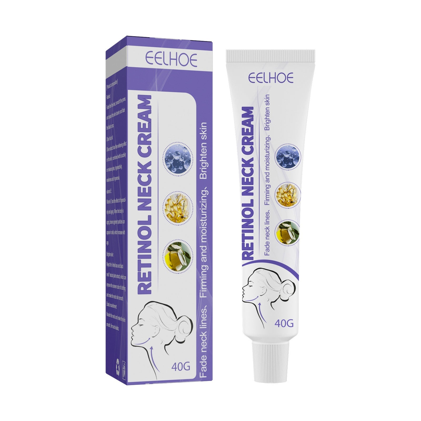 EELHOE Retinol Neck Lines Cream Nourishing And Firming Neck Skin Reshaping 40g Boxed