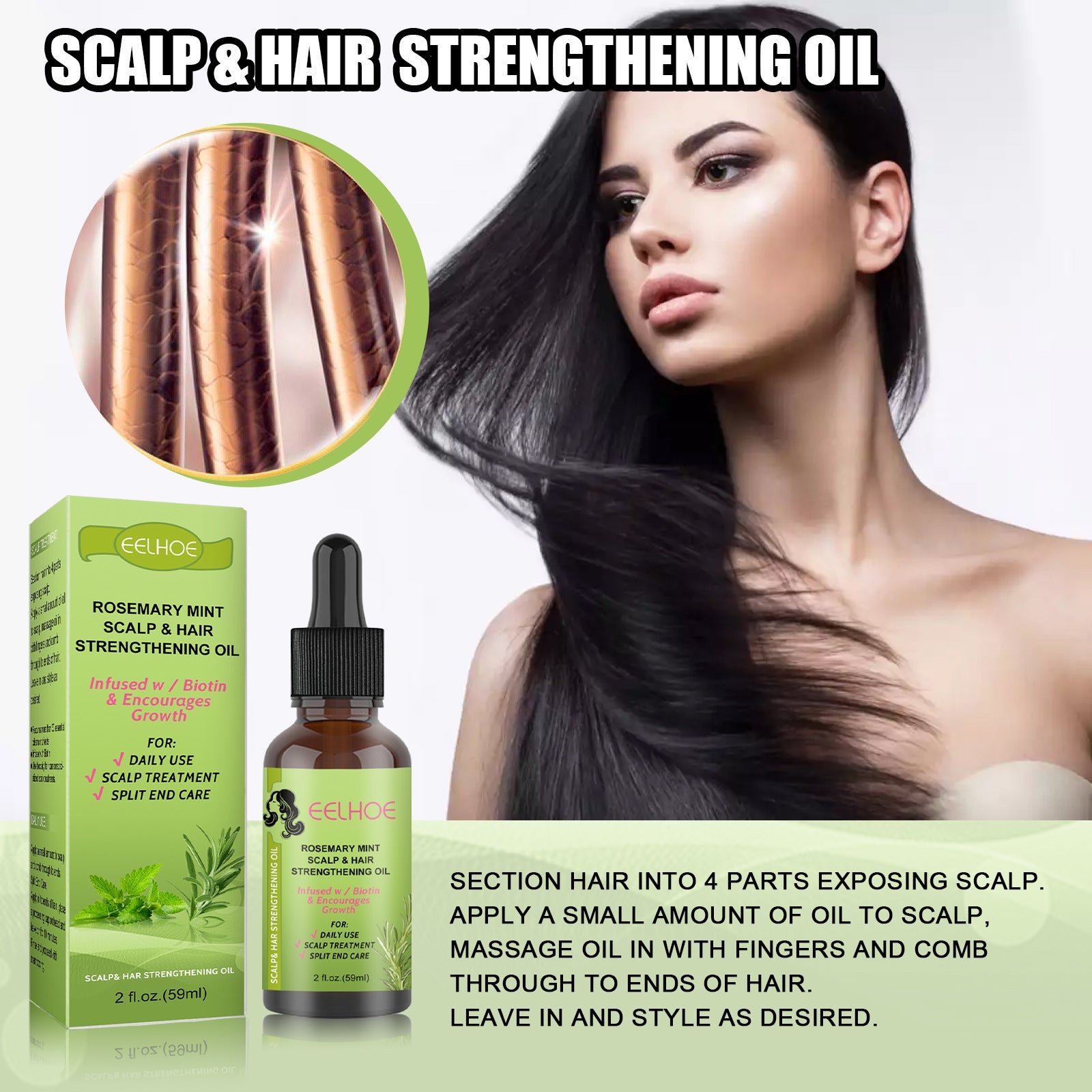 Eelhoe Rosemary Mint Hair Growth Fluid