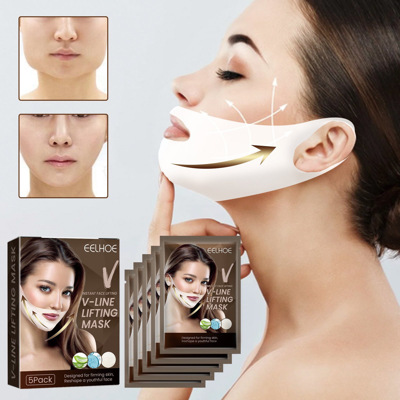 EELHOE Shaping Small V Face Facial Tightening Ear-mounted Mask