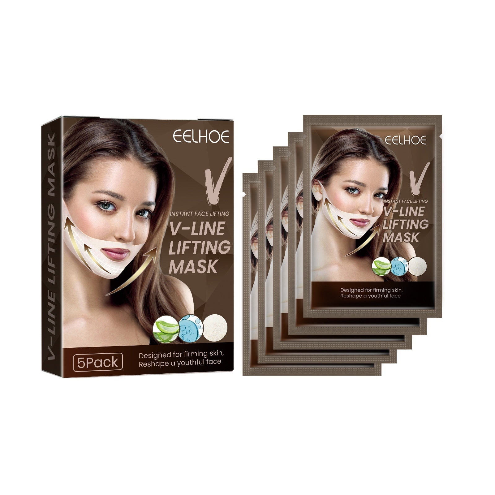 EELHOE Shaping Small V Face Facial Tightening Ear-mounted Mask 5pack EELHOE COSMETICS