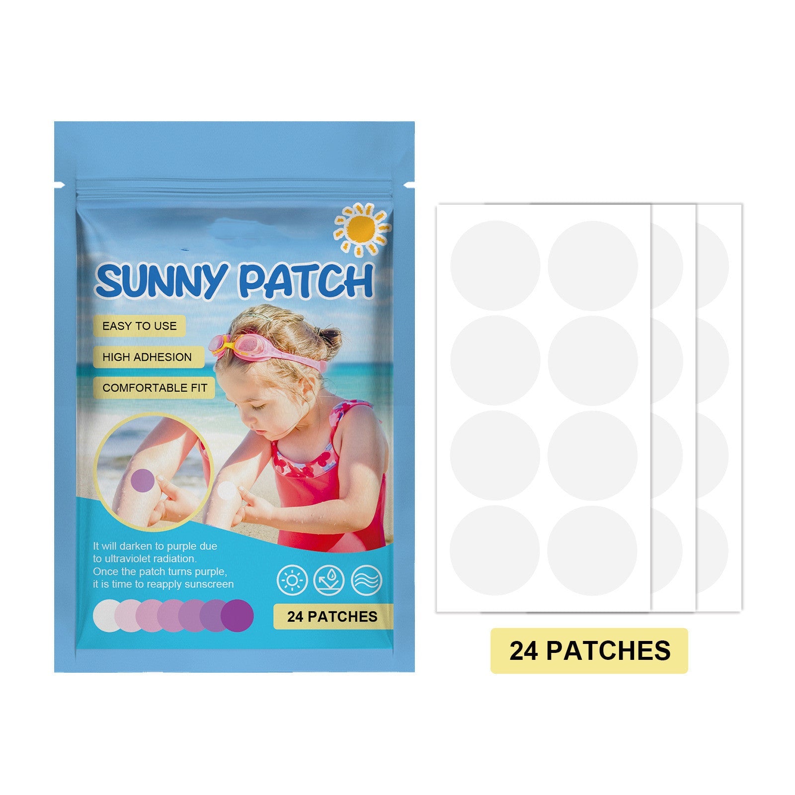 Eelhoe Sunscreen Patch For Face UV Dots Sun Stickers UV Patch Adhesive Sunblock Face Patch Waterproof Self Garden Picnic Hiking Beach