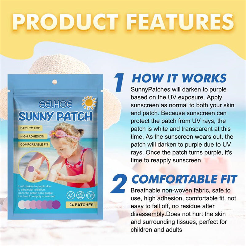Eelhoe Sunscreen Patch For Face UV Dots Sun Stickers UV Patch Adhesive Sunblock Face Patch Waterproof Self Garden Picnic Hiking Beach EELHOE COSMETICS