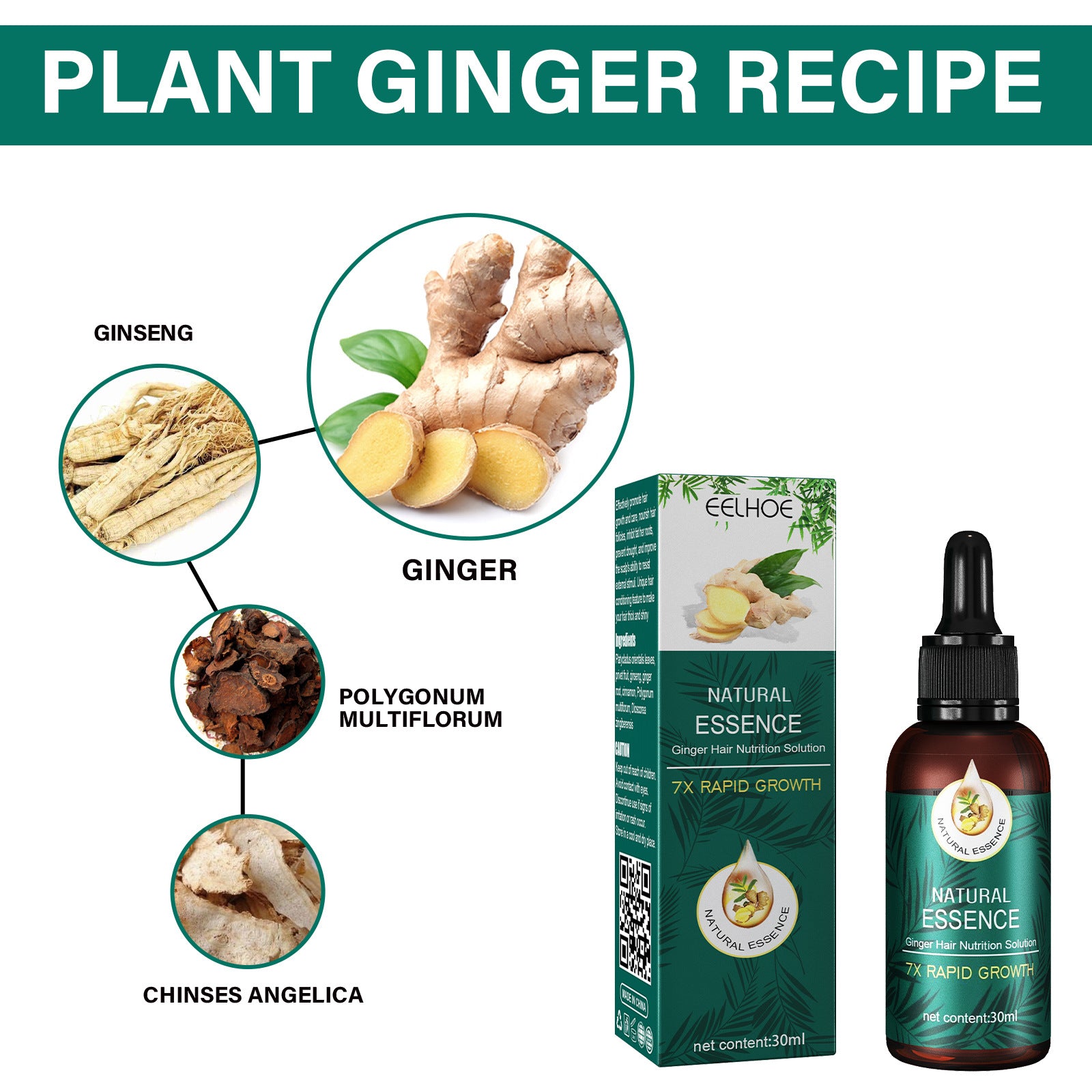 EELHOE Ginger Up Regrow &amp; Repair Hair Nutrition Hair Care Essential Oil