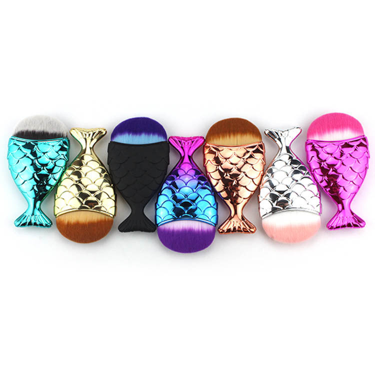 Mermaid Foundation Makeup Brush Color Fishtail Plating EELHOE COSMETICS