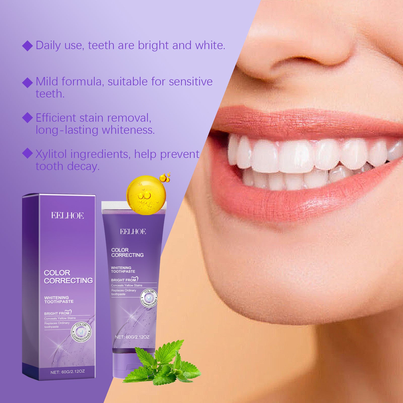 EELHOE Purple Toothpaste – Gentle Care for a Bright, Healthy Smile