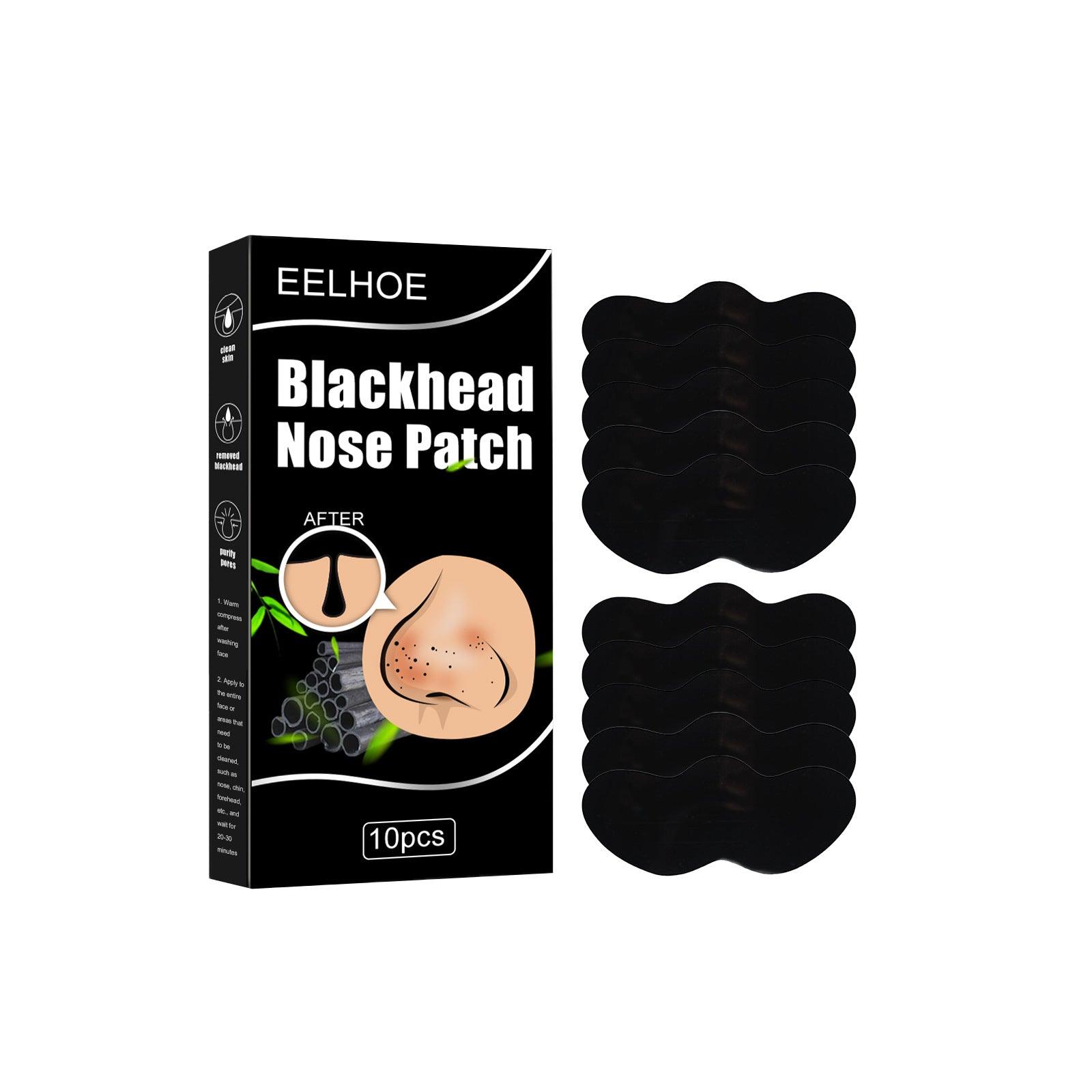 EELHOE Bamboo Charcoal Blackhead Removing Strips Blackhead T-zone Care Shrink Pore Nose Patch Clear Mask 10pcs