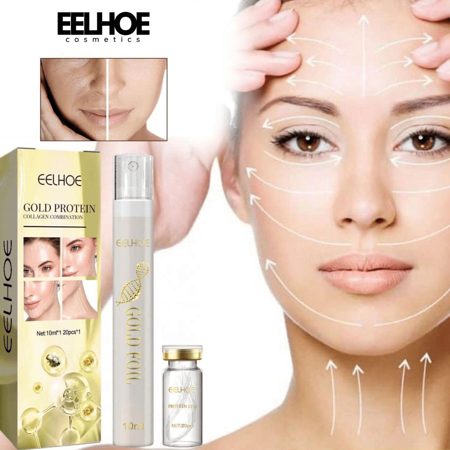 EELHOE Gold Protein Line Line Carving Facial Light Lines Lifting Care Salon And Beauty Skin Micro-carved Products Tightening 10ml+20pcs