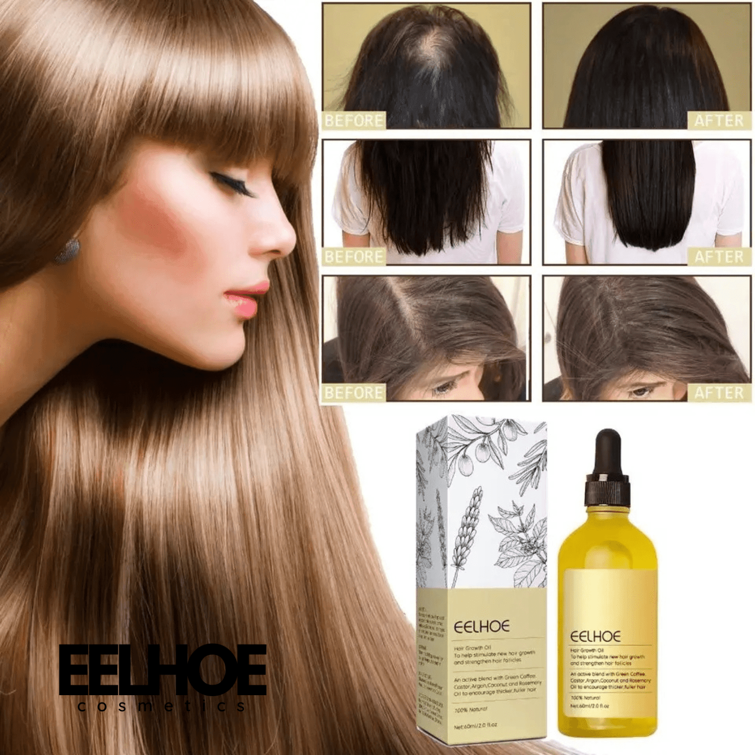 EELHOE Natural essential oil for hair growth nourishing with rosemary