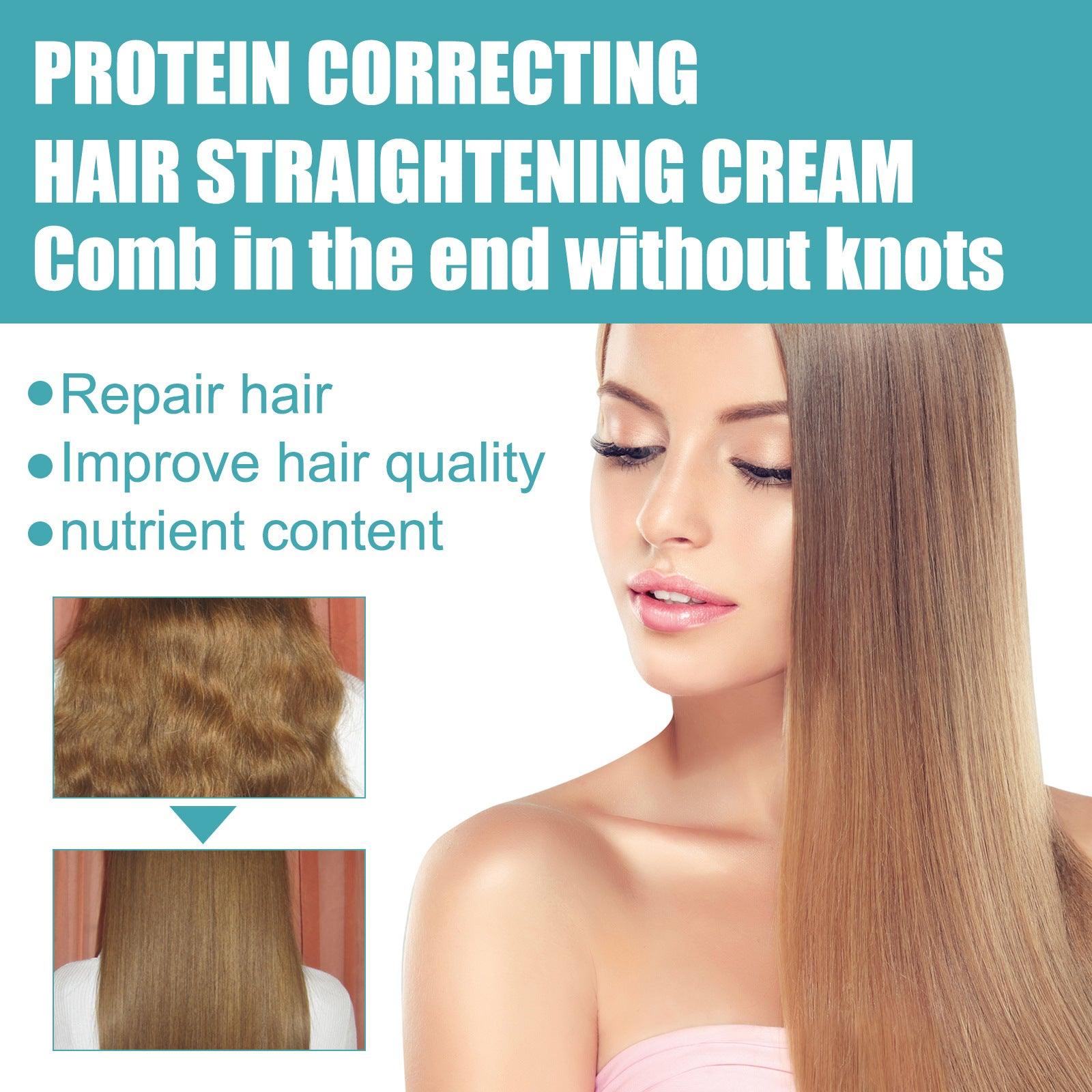 EELHOE Protein Correcting Hair Straightener Cream,Nourishing & Fast Smoothing for All Hair Types(60ml)