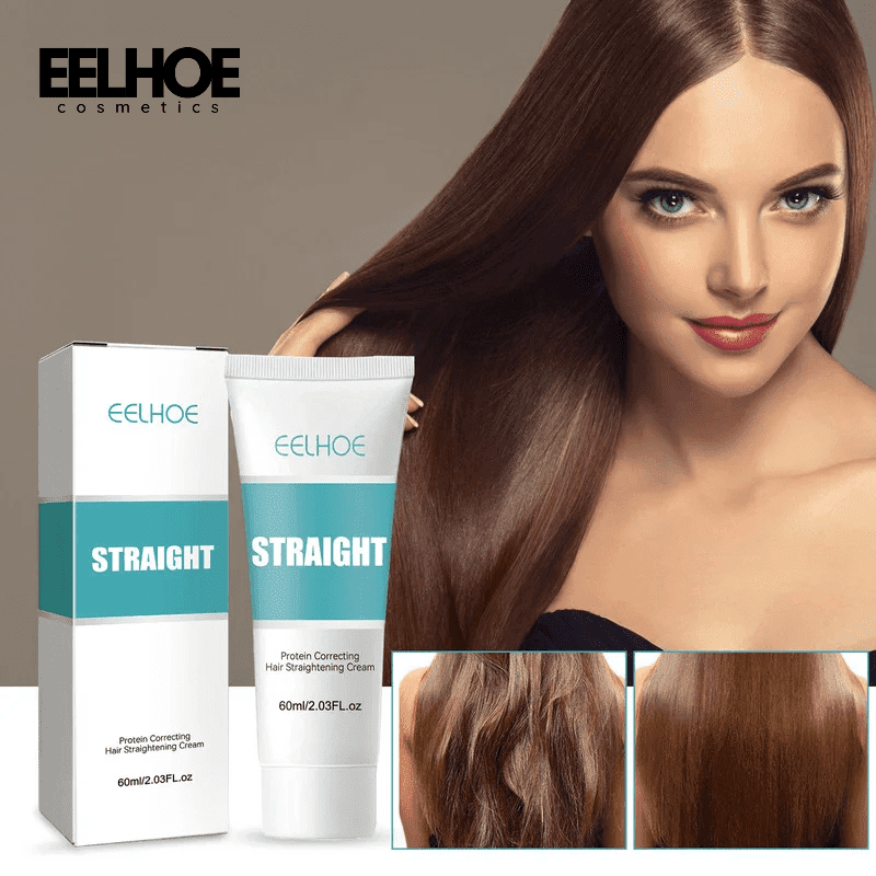EELHOE Protein Correcting Hair Straightener Cream,Nourishing & Fast Smoothing for All Hair Types(60ml)